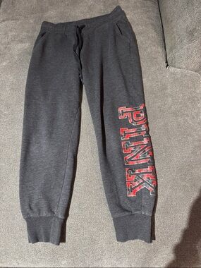 PINK Victoria's Secret Black Cozy Fleece Sweatpants- SMALL